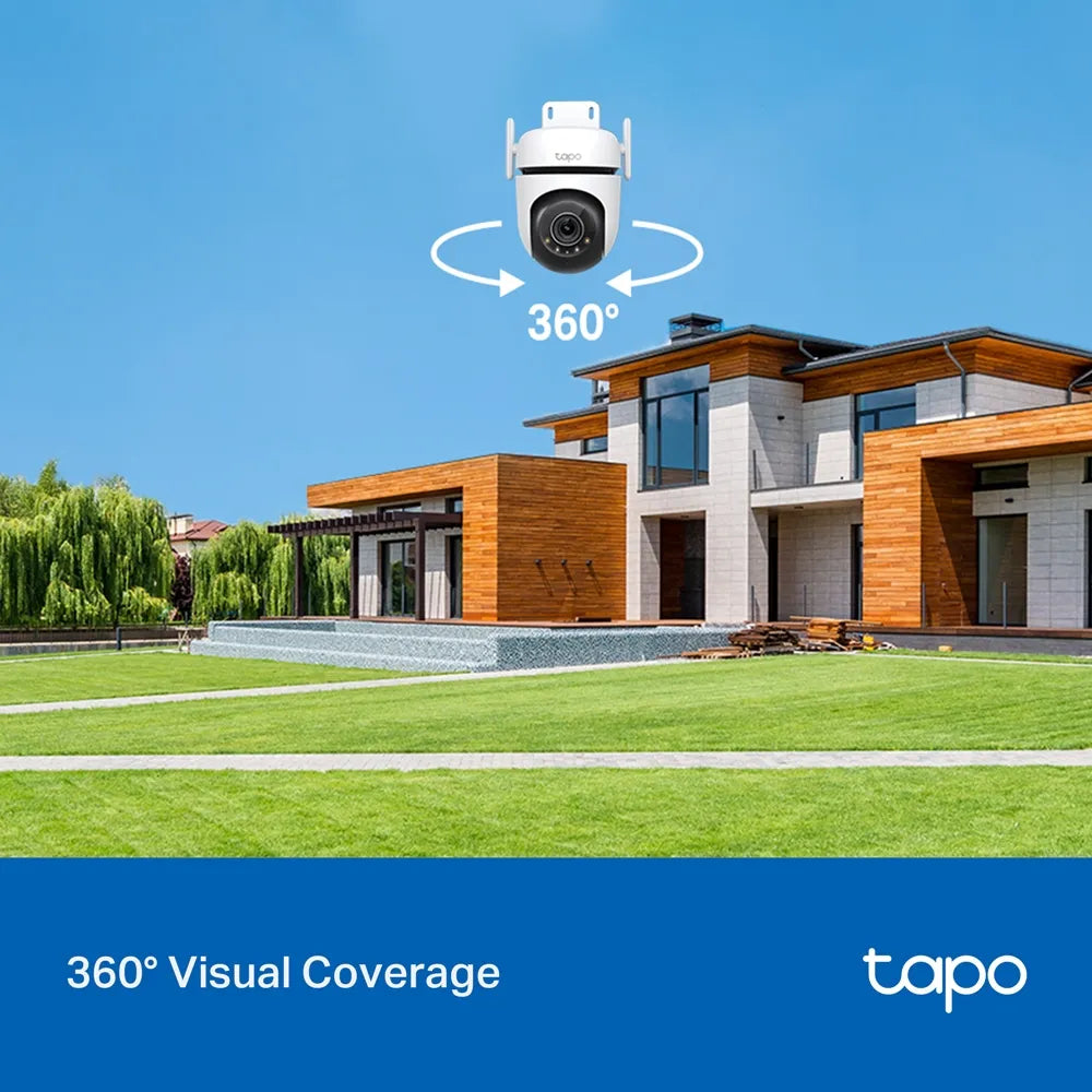 Cámara Tapo C520WS: 2K, giro 360°, visión nocturna color, detección IA, alarma personalizada y protección IP66. ¡Seguridad exterior de alto nivel!