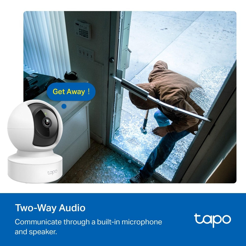 Cámara Wi-Fi TP-Link Tapo C202. Full HD, giro 360°, visión nocturna, detección de movimiento, audio bidireccional y control por voz. ¡Compra ahora!