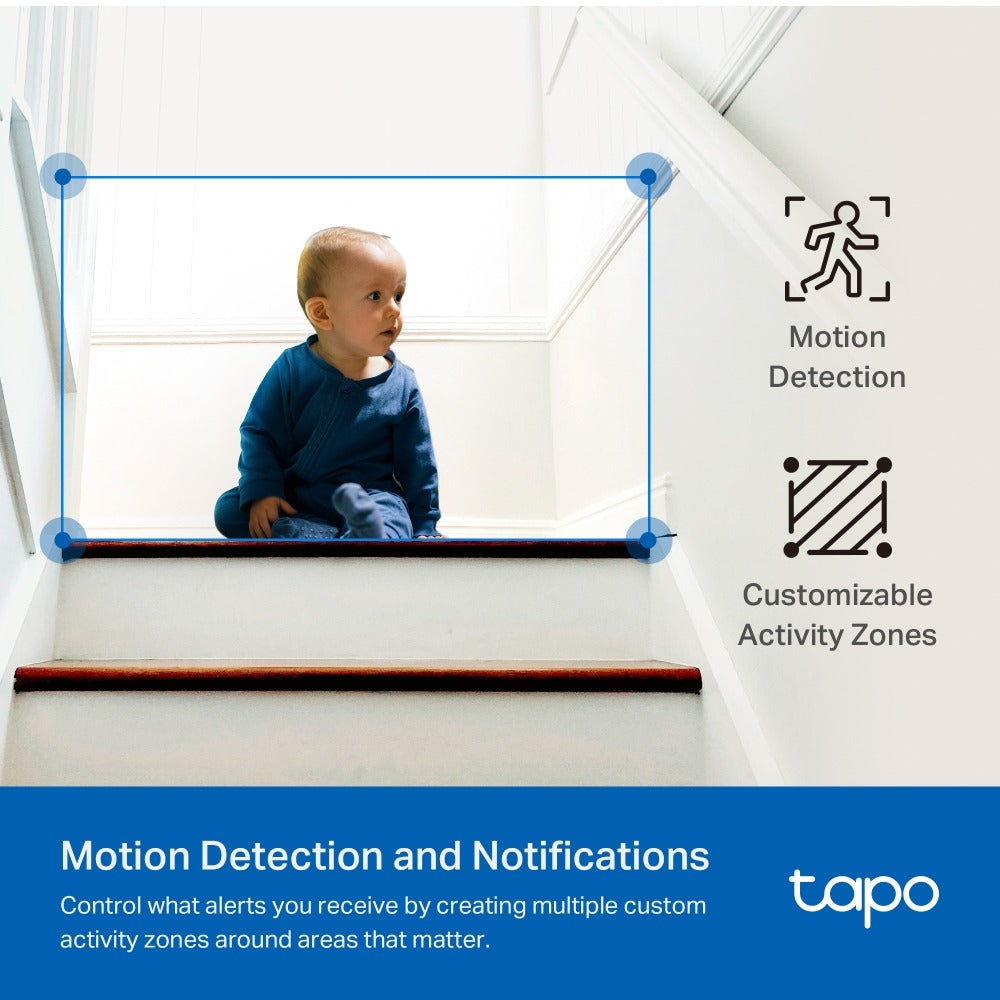 Cámara Wi-Fi Tapo C222 con resolución 2K, giro 360°, detección por IA, audio bidireccional y visión nocturna avanzada. ¡Protección total en tu celular!
