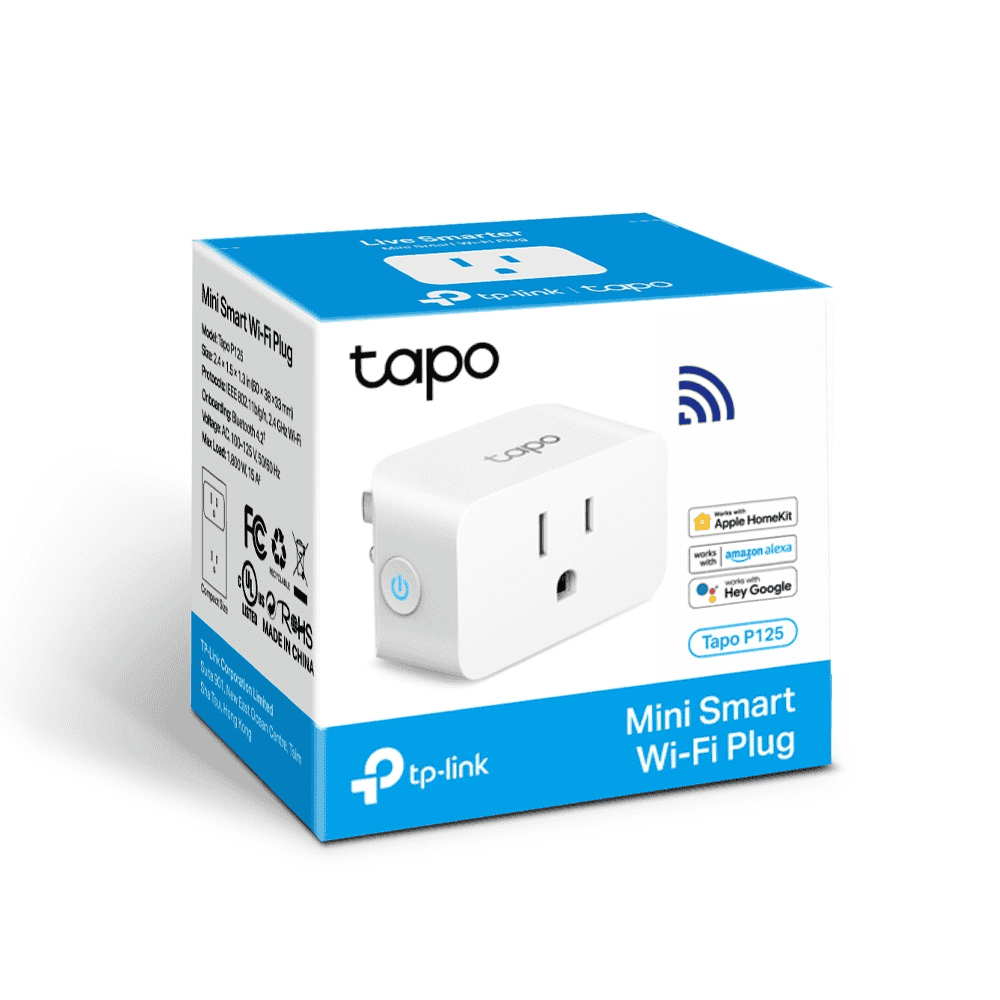 Enchufe inteligente Tapo P125 con control remoto, HomeKit, Alexa, Google. Programación, temporizador y modo Ausente. ¡Automatiza tu hogar!