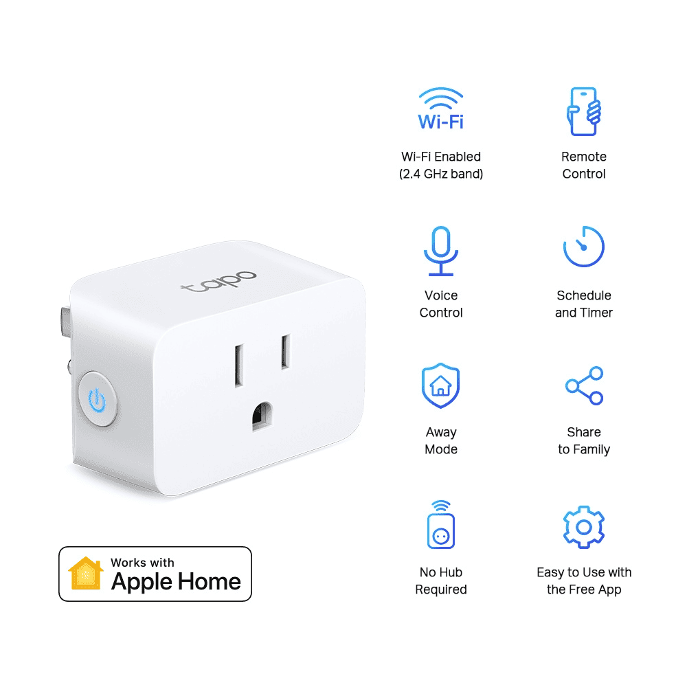 Enchufe inteligente Tapo P125 con control remoto, HomeKit, Alexa, Google. Programación, temporizador y modo Ausente. ¡Automatiza tu hogar!