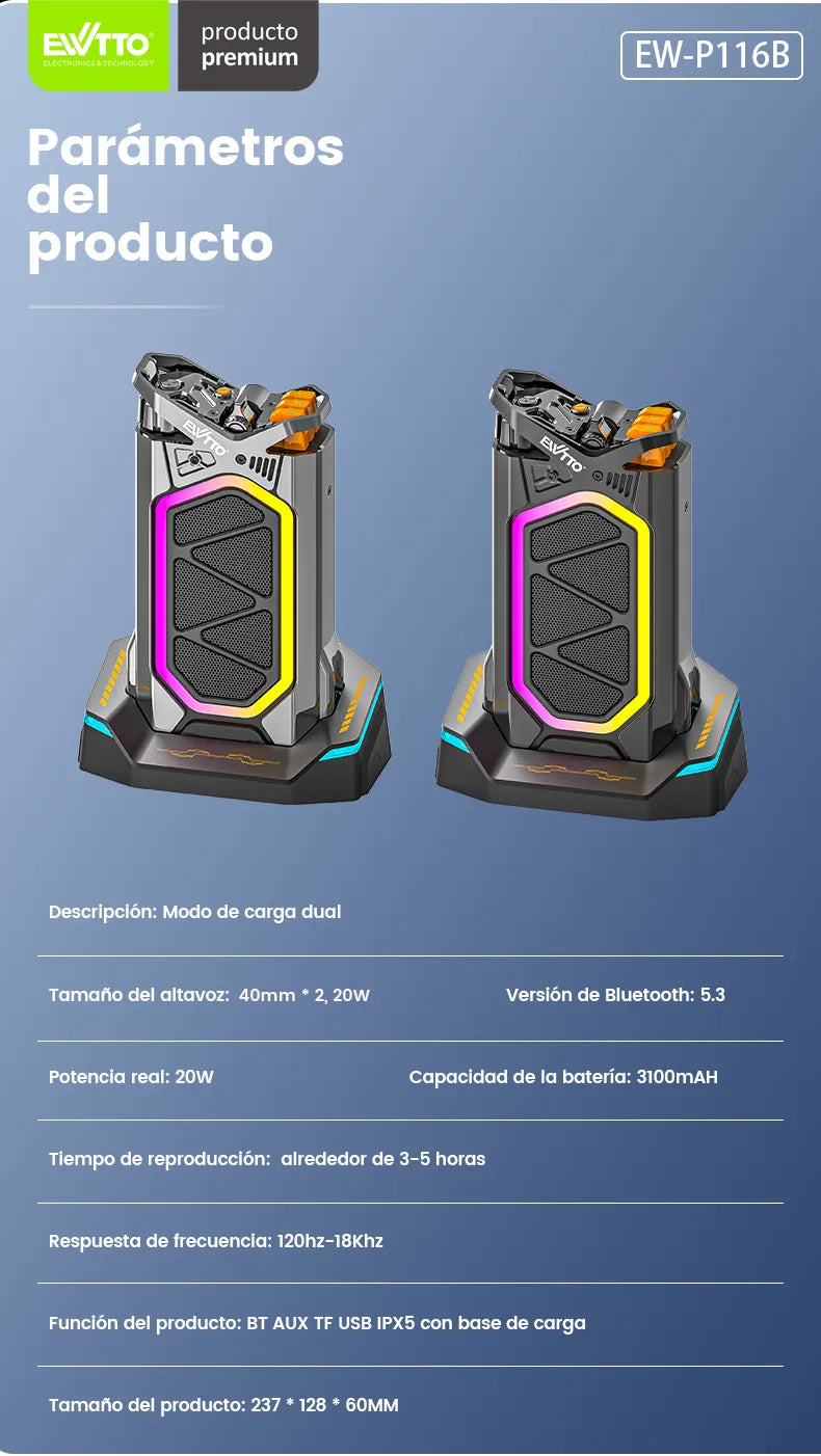 Parlante inalámbrico para juego EW-P116B