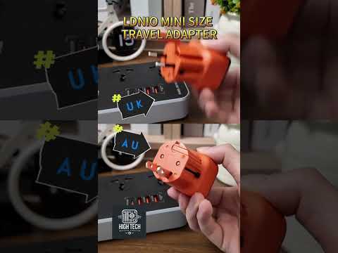 Adaptador universal global LDNIO Q2420 con US/UK/EU/AU y cargador rápido 45W (USB-C PD + USB-A). Compacto, seguro y perfecto para viajes.